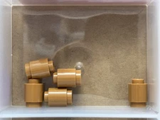 LEGO Parts - Medium Nougat Brick, Round 1 x 1 - No 3062 - QTY 5