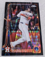 2025 Topps Chrome Update VICTOR CARATINI black lava refractor #10/10! Astros!