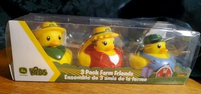 John Deere Kids 3-Pack Farm Friends Rubber Ducks Sunny Days Baby 4m+ Duckies 3''L