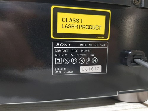 Sony CDP-970 CD Player Vintage Hi-Fi DAC PCM58P Toslink Black Stereo Disc Player - Picture 6 of 7