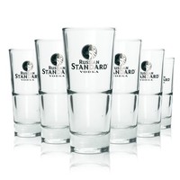 6X Russian Standard Glas 0,3L Longdrink Cocktail GläSer Stapelbar Gastro Bar