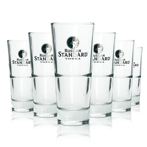 6X Russian Standard Glas 0,3L Longdrink Cocktail GläSer Stapelbar Gastro Bar-image