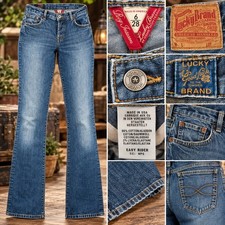 Lucky Brand Vintage 90s Easy Rider Jeans Women 6 28 Straight Button Fly Stretch