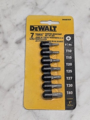 DeWALT 7 Piece Tamper-Resistant Torx Bit Tip Set T10-T40 DW2067SCR 1'' Long