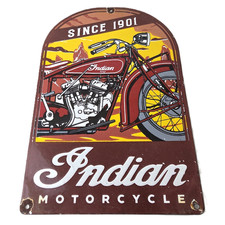 Vintage Indian Motorcycles Sign - Gas Service Station Biker Porcelain Sign