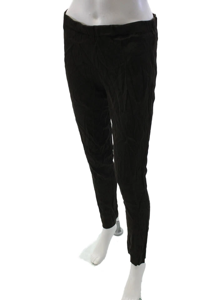 Donna Karan New York Mujer Cintura Elástica Calce Ajustado Pantalones Marrón Talla 4 Foto 2 de 4