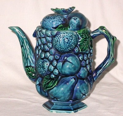 Vintage 1960s INARCO Japan Mood Indigo Blue Coffee Pot Teapot w/ Lid #E2430 Mod