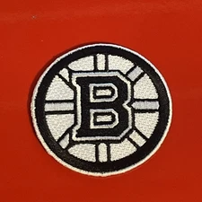 Boston Bruins 2008-25 “B” Black and White Logo Patch Embroidered 2” Iron On NHL