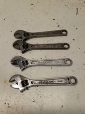 Vintage Lot Of 4, 4" Diamond Tool Crescent Wrenchs Set Made In USA