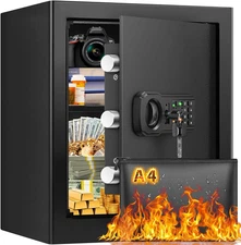 16.53'' Tall Fireproof Safe Box, 2.3 Cuft Home Safety Box with Fireproof Waterpr