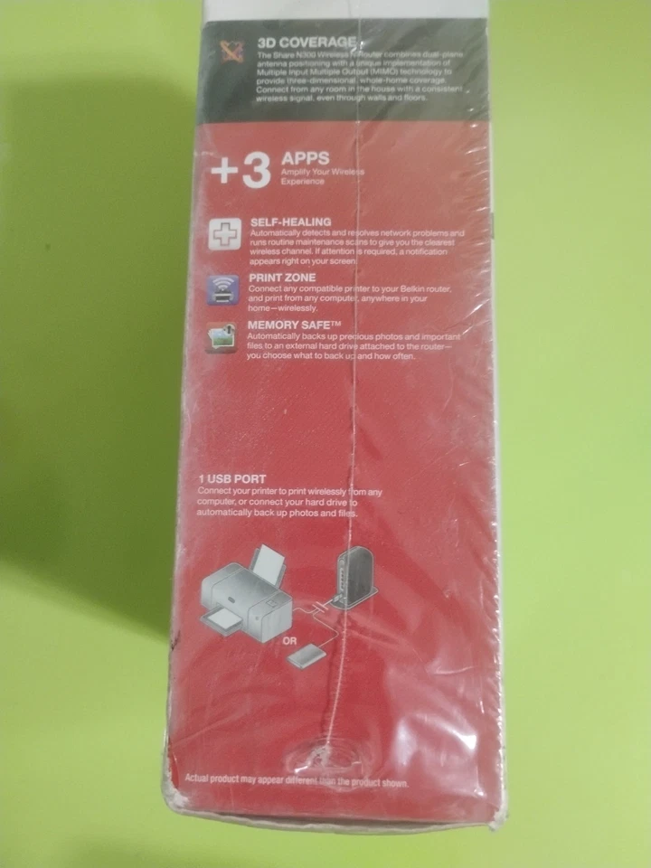 Belkin Share N300 Wireless Router 4 Ethernet Ports + USB & App BRAND NEW IN BOX - Image 2 of 4