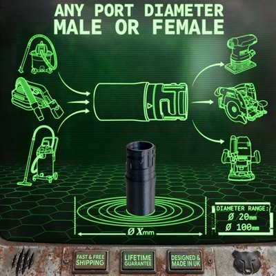 Stecker/Buchse JEDE GRÖSSE auf Festool Cleantec | Shop Vac Staubabsaugung Adapter D27