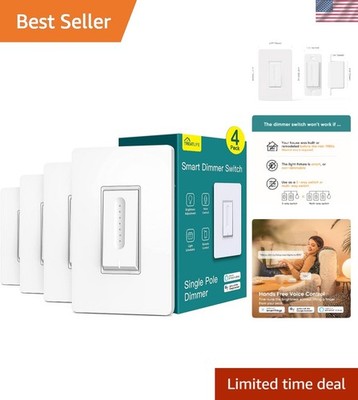 Smart Dimmer Switch 4-Pack - Alexa & Google Home Compatible, Wi-Fi Convenience
