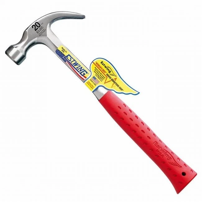 Estwing E3/20C Curved Claw Hammer - Red Vinyl Grip 560g (20oz) - Image 2 of 2