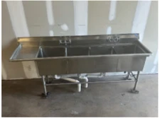jero manufacturing inc 100.5"W 4 Compartment All Stainless Steel Sink