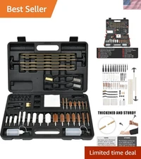 Gun Cleaning Kit with Brass Rods & Nylon Brushes - Lightweight & Durable