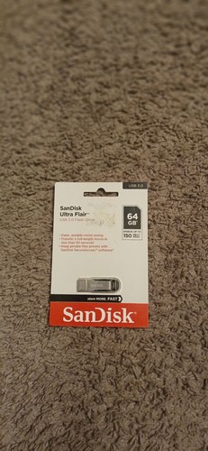 SanDisk Ultra Flair USB 3.0 Flash Drive 64 GB Speeds Up To 150 MB/s Read / Dr5
