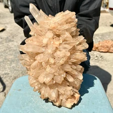 10.6LB Natural clear white Quartz Crystal Cluster wand point healing