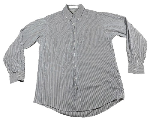 AURALEE WASHED FINX TWILL STRIPE LONG SLEEVE SHIRT, 1, COTTON, BRW