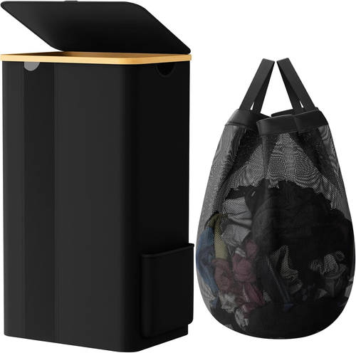 Laundry Basket Clothes Hamper with Lid and Removable Bag Large Collapsible Laund - 第 1/12 張圖片