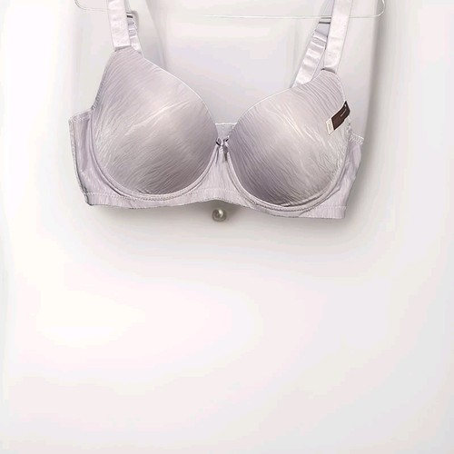 Sofra Bra 42DD Women Purple Lilac Stretch Striped Padded Underwire 3 Clasp Strap - Picture 7 of 7