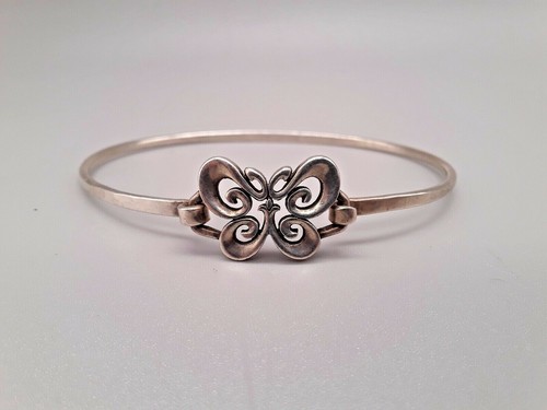 James Avery Sterling Silver Butterfly Hook On Bangle Bracelet Rare
