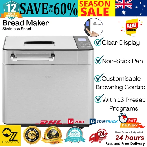 Kogan Premium Bread Maker Bread Makers Non Stick Pan Cake Loaf Oven Jam Machine