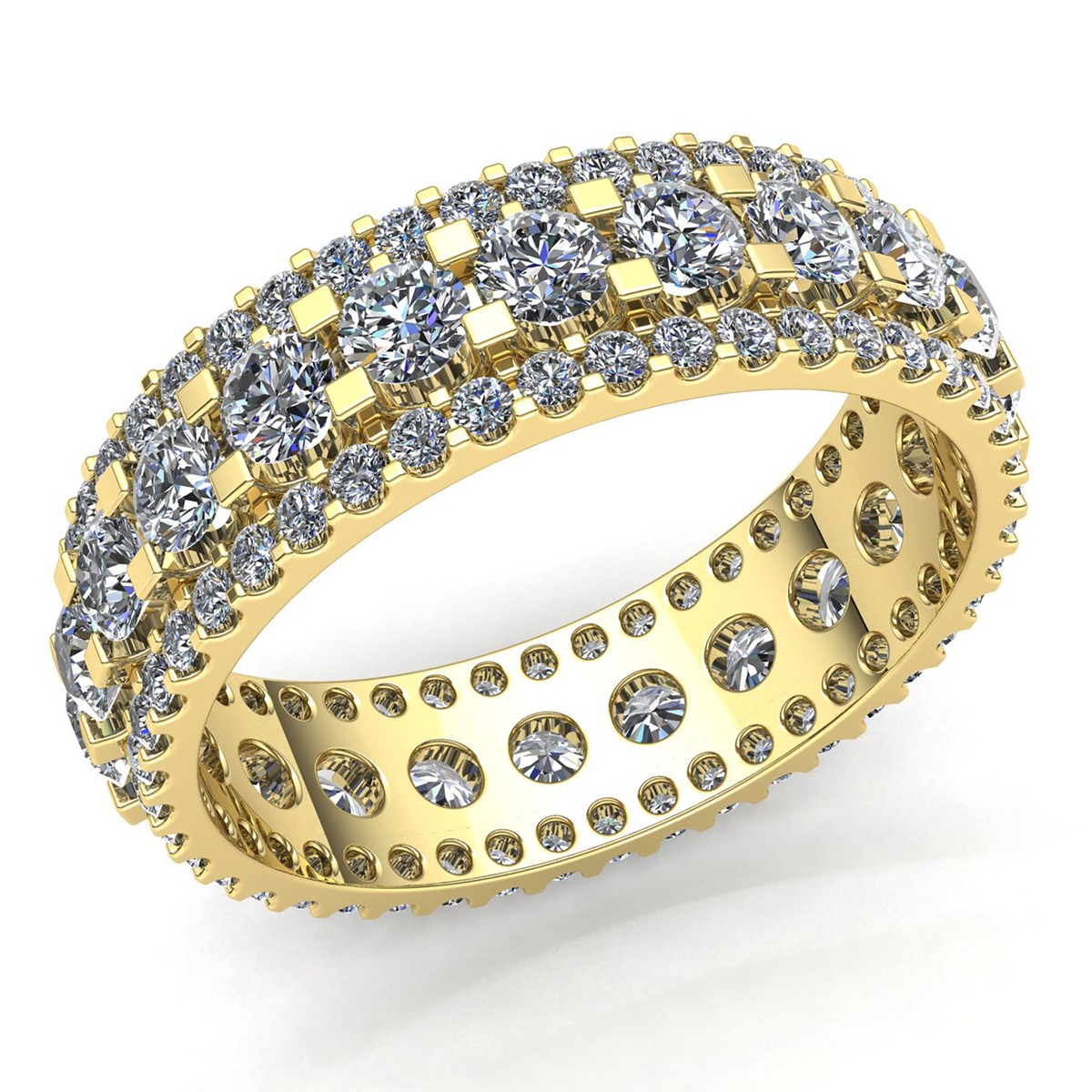 Ctw Round Cut Diamond Women's Fancy Wedding Eternity Band Ring - Main Image