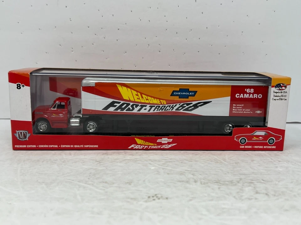 M2 Machines Fast-Track C60 Truck & Chevy Camaro Z28 Auto Haulers 1:64 Diecast - Image 2 of 4
