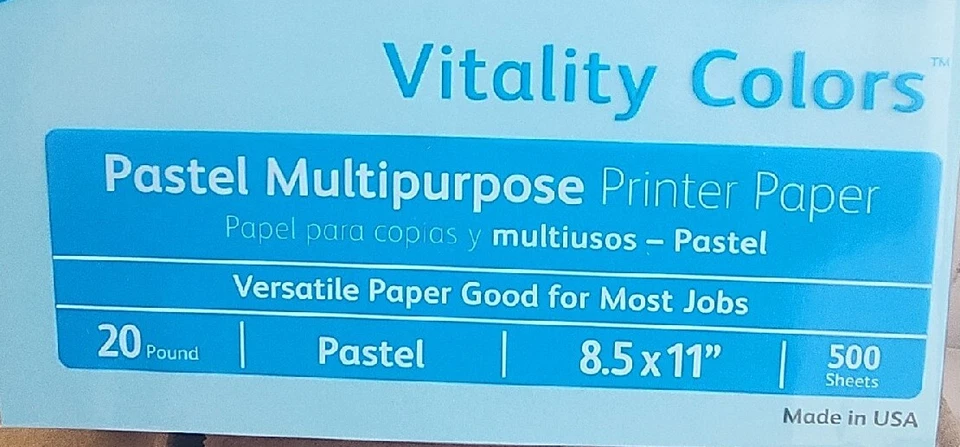 Xerox Multipurpose Pastel Paper, 20-lb, Letter, Blue Color, 5000 Sheets 3R05856 - Image 2 of 4