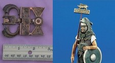 Roman legionary standard bearer groin Cingulum Boar belt buckle & belt plates