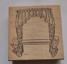 Rubber Stamp Curtains Window 1881