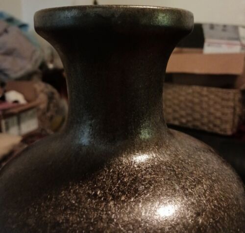 Handcrafted Stoneware Drip Glaze Art Pottery Vase 13 1/2 x 7" - Picture 4 of 10
