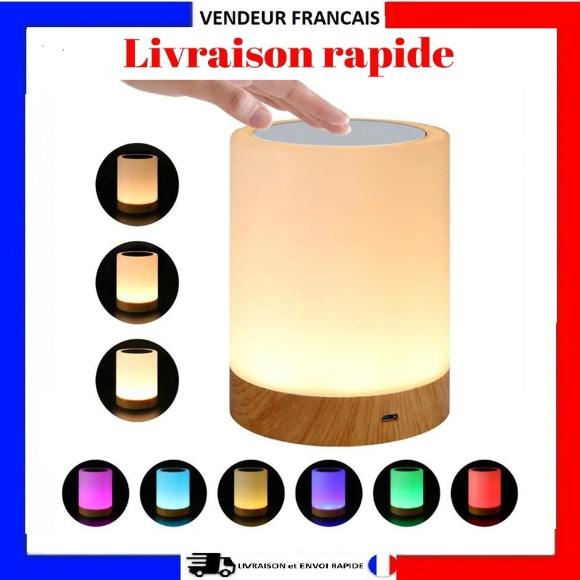 Déco cadeau idéale avec cette lampe de table tactile multicolore pour salon et chambre