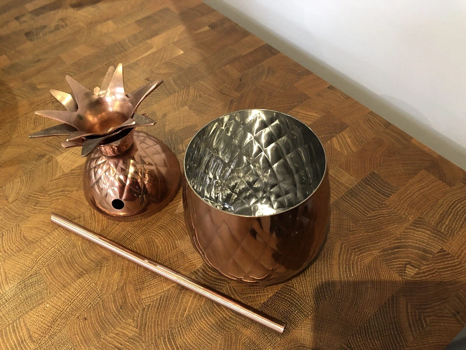 Cocktail Cups Plastic Wine Glass Pineapple Cup Stainless Steel Straw Cup Party - Image 3 of 4