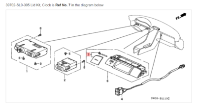 Honda Genuine OEM Acura 91-05 NSX NA1 NA2 Clock Lid Cover Kit