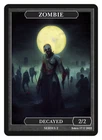 Zombie Token W/Decayed  Givememana Tokens Series 2  Magic the Gathering MTG