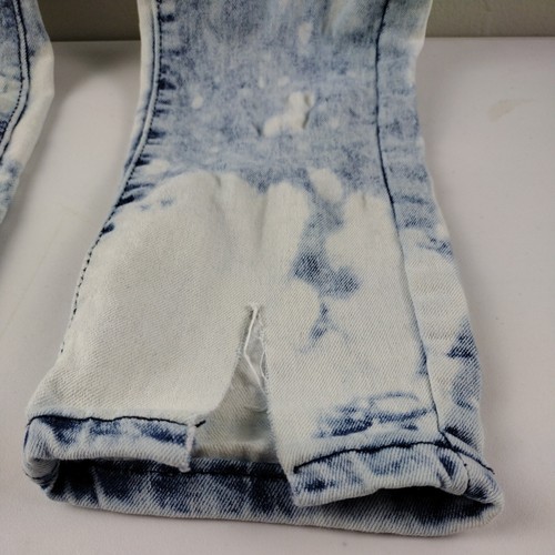Diamond Stash Jeans Blue Originals 28x27 Women's Size 5 Acid Wash Moto Slit Calf - Picture 4 of 15