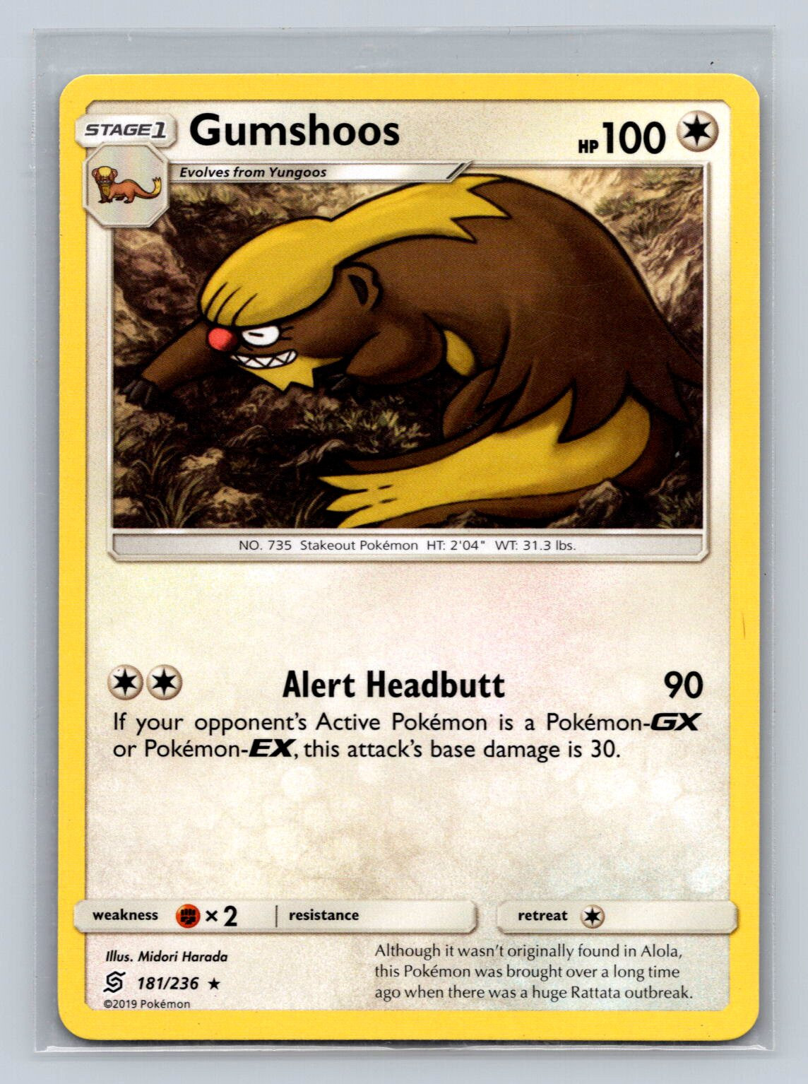 Pokemon TCG - Unified Minds - Gumshoos - 181/236 - Rare