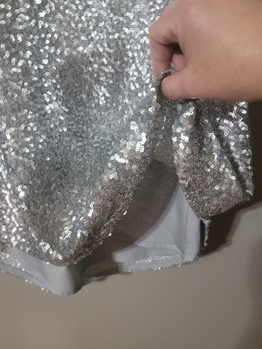 New GAP Silver Gray Shimmering Sequin Tank Top Lined S Small NWT $69.95 - Picture 5 of 6