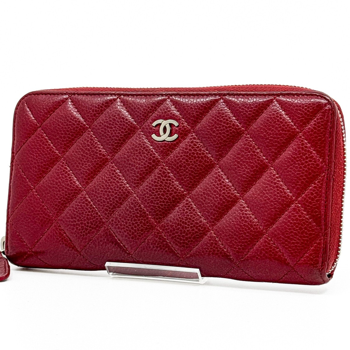 CHANEL Matelasse Caviar Skin Round Zippy Long Wallet Purse  display picture 1