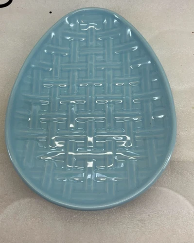 FIESTA easter 10" EMBOSSED EGG sky blue HOLIDAY appetizer snack PLATE new