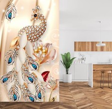 3D Diamond Peacock K2688 Wallpaper Mural Self...