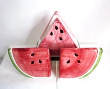 Ron Gordon Designs 1983 Watermelon Salt/ Pepper Shakers & Napkin Holder- Korea