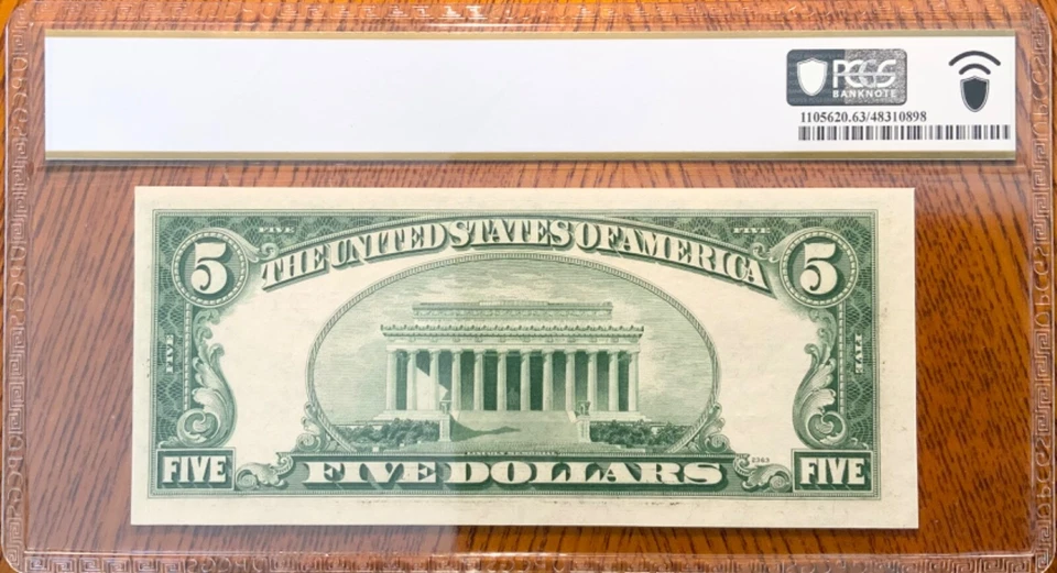 1953A US Note Legal Tender Star Note $5 Fr. 1533* PCGS Banknote 63 PPQ - Image 2 of 2