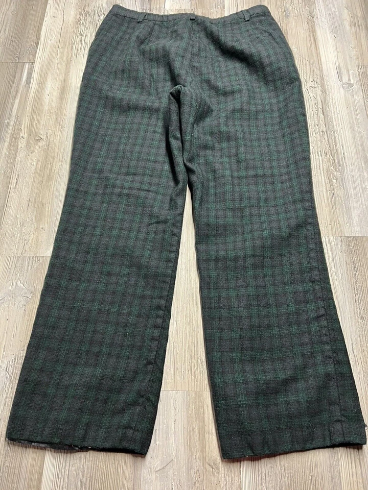 Pantalones forrados Pendleton para mujer azul verde a cuadros 100 % lana virgen talla 14 pequeños Foto 2 de 4