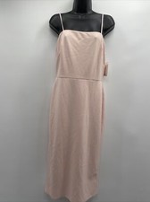Davids Bridal Women's Straight Neck Spaghetti Strap Mpetal Bridesmaid Dress Sz 8