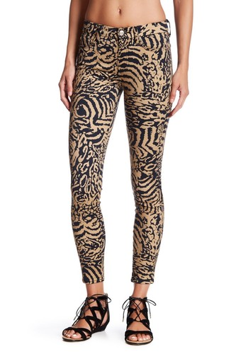 $280 Authentic 7 FOR ALL MANKIND Women's Seven Leopard Print Ankle Skinny Jeans - Picture 3 of 8