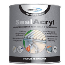 Bond It Sealacryl Waterproofing Acrylic Roof One Coating Membrane 1/2.5/5/20kg