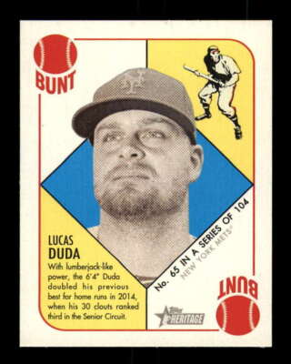 2015 Topps Heritage 51 Collection Mini Red Back #65 Lucas Duda Mets z